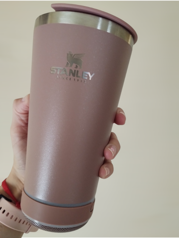 Producto - VASO TERMICO CON PARLANTE (ROSA VIEJO/ BLANCO)