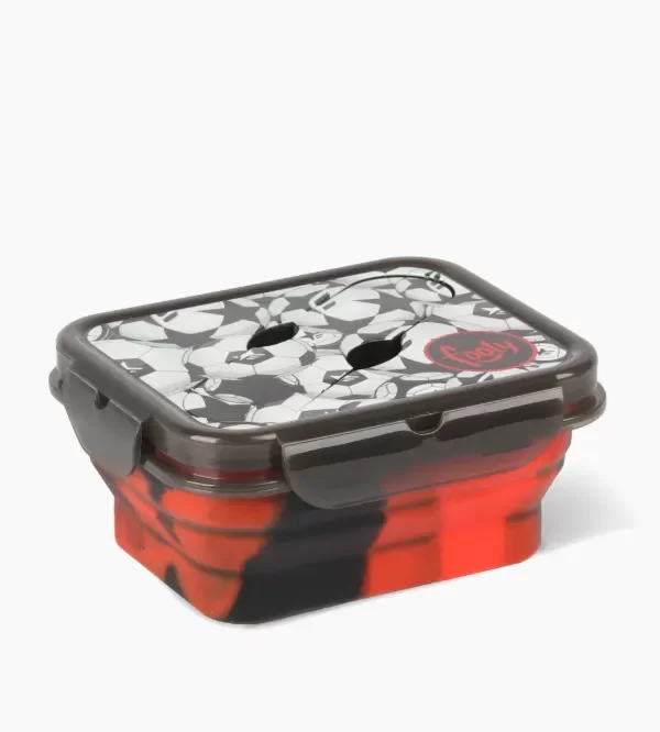 Producto - lunchera silicona plegable con cubiertos footy