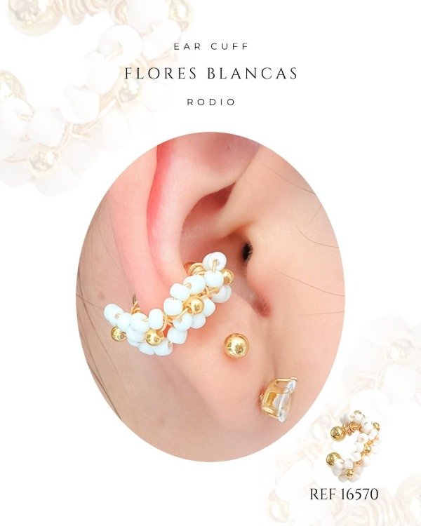 Producto - EAR CUFF FLORES BLANCAS REF 16570