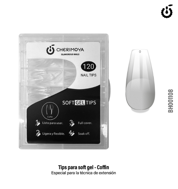 Producto - Tips soft gel Cherimoya coffin x 120u