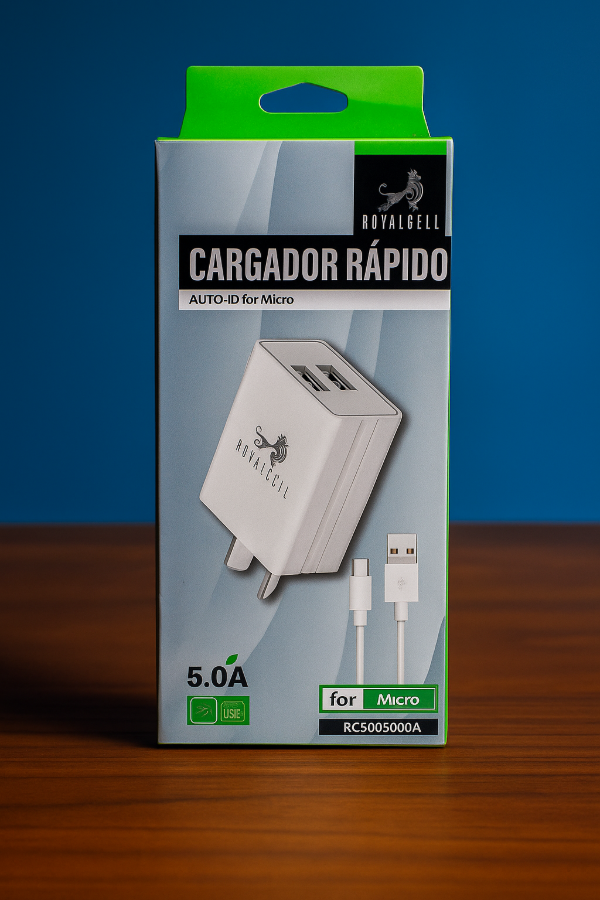 Producto - Cargador 220 Micro 2USB 5A Desmontable RC5005000A
