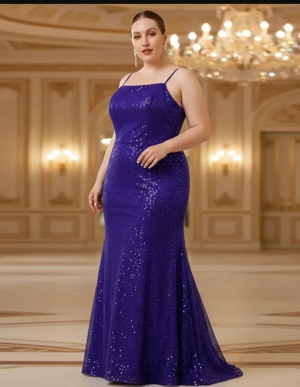 Producto - Vestido sirena azul francia con lentejuelas importado - 0