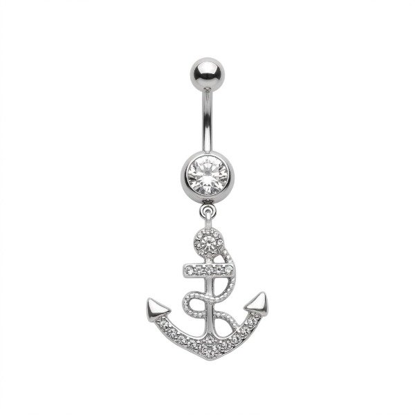 Producto - Piercing Ombligo Ancla con cubic