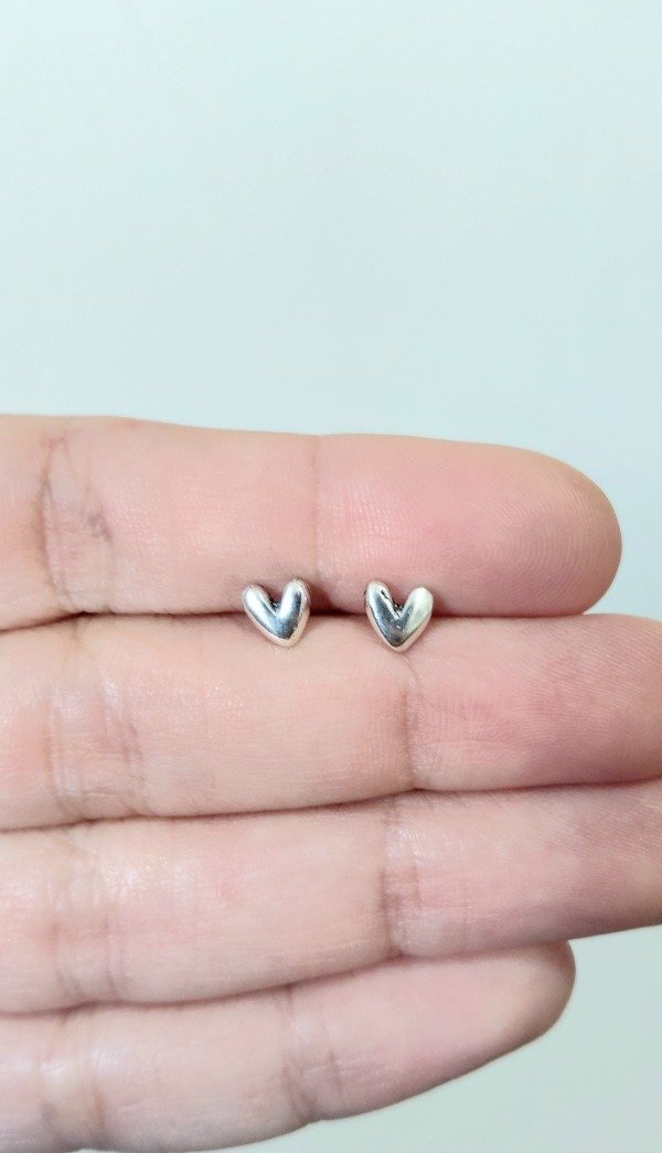 Producto - Aros de Plata Corazon 5mm (por par)