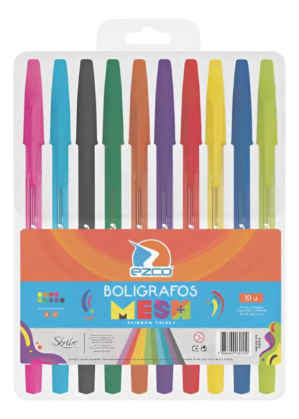 Producto - Lapiceras de colores x10 Ezco Vivos