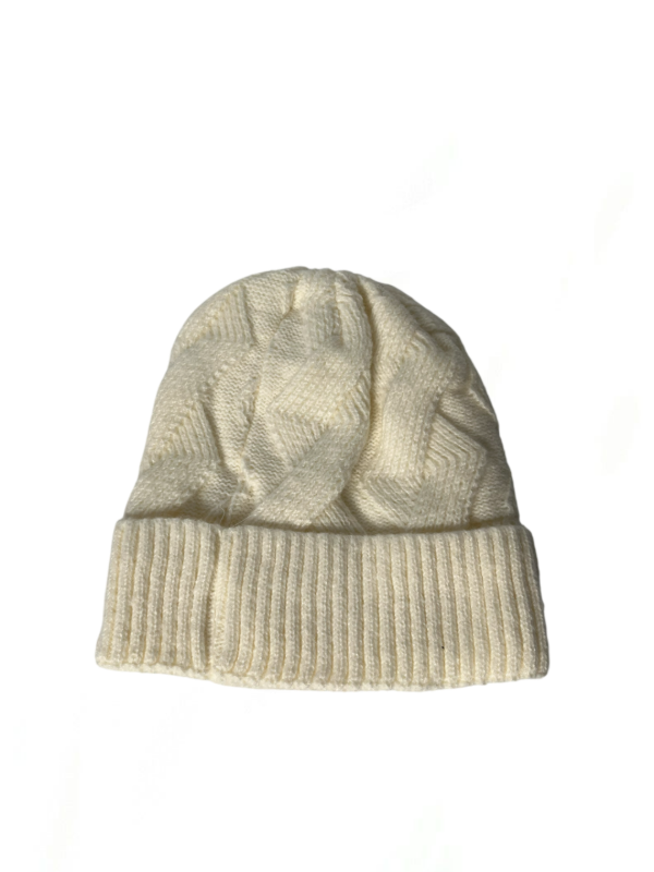 Producto - Gorro tramado con peluche crudo