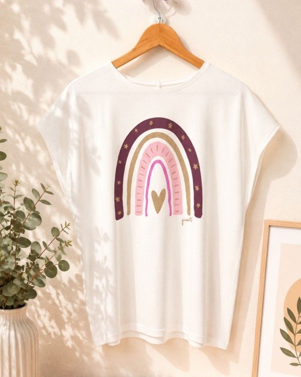 Producto - Remera Arcoiris borgoña - 1