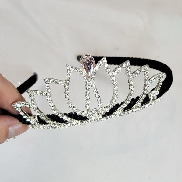 Producto - Corona de metal con strass y vincha negra