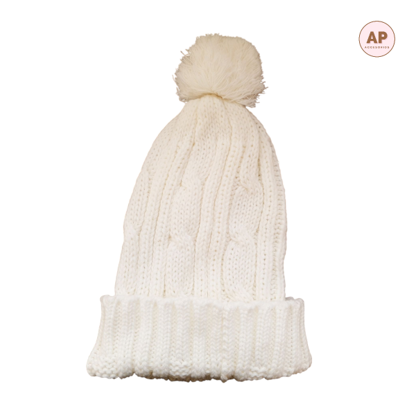 Producto - GORRO LANA POMPON BLANCO