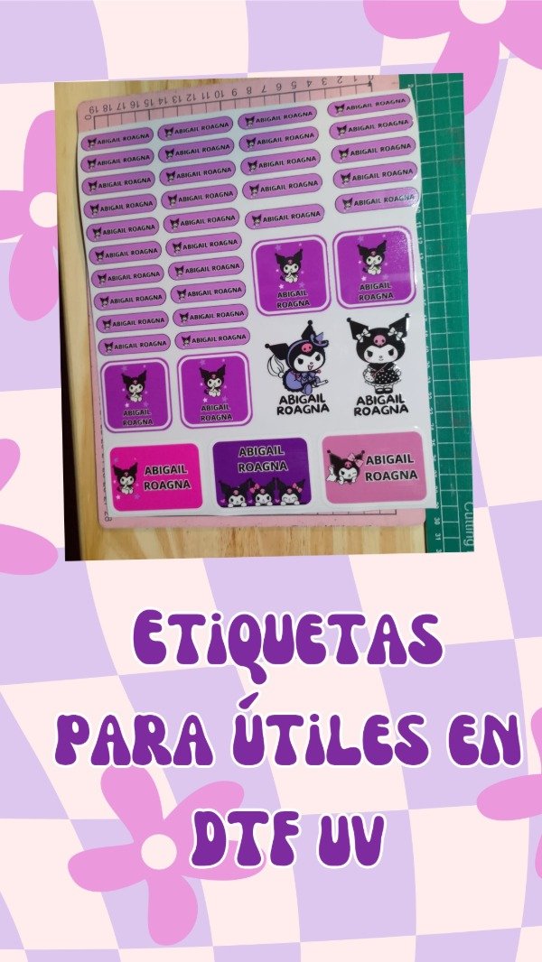 Producto - Etiquetas escolares en dtf uv