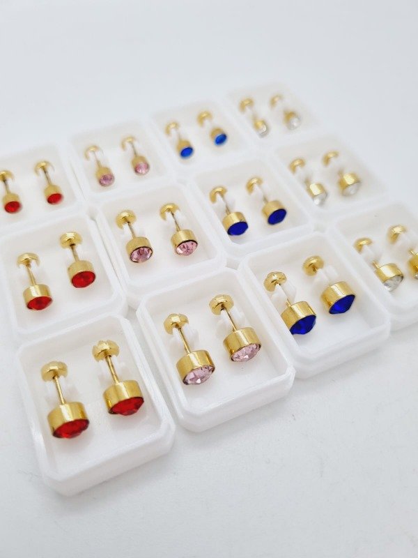 Producto - Blister abridores acero dorado punto strass color