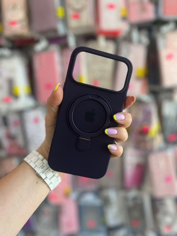 Producto - Silicone case soporte magsafe violeta oscuro