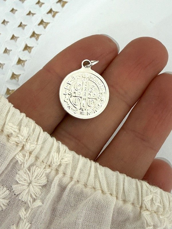 Producto - DB629 Dije medalla san Benito con argollita para armar 2 cm