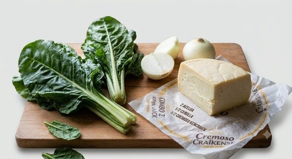 Producto - combo con queso 2: 2 atados de acelga, 1/2 cebolla, 1/2 cremoso KencraicK