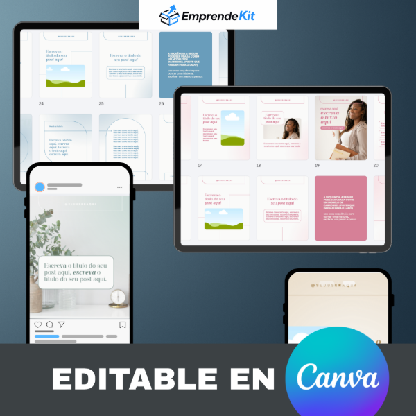Producto - Pack Editable en Canva Minimalista 4 colores + Regalo Ebook Tutorial