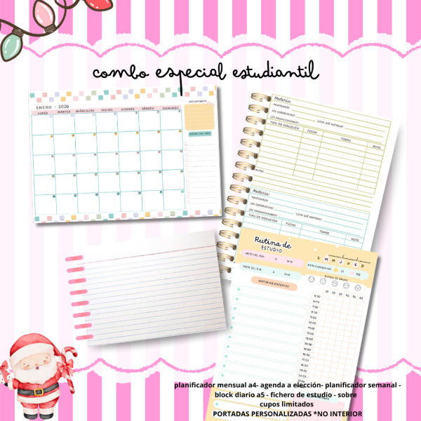 Producto - COMBO ESTUDIANTIL 2 PORTADAS PERSONALIZADAS