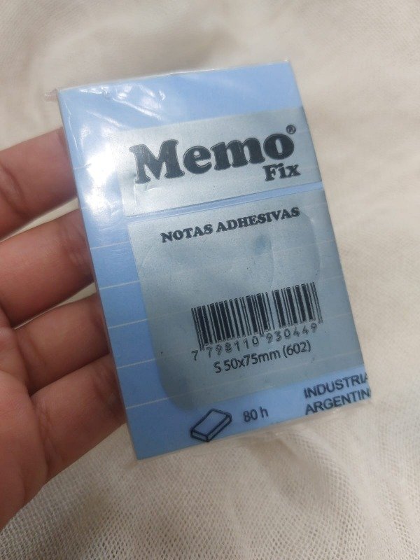 Producto - Notas Adhesivas Rayadas Celeste - S