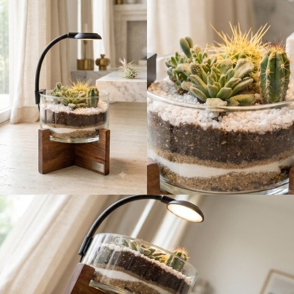 Producto - Terrario Paloma con base y luz led - 3