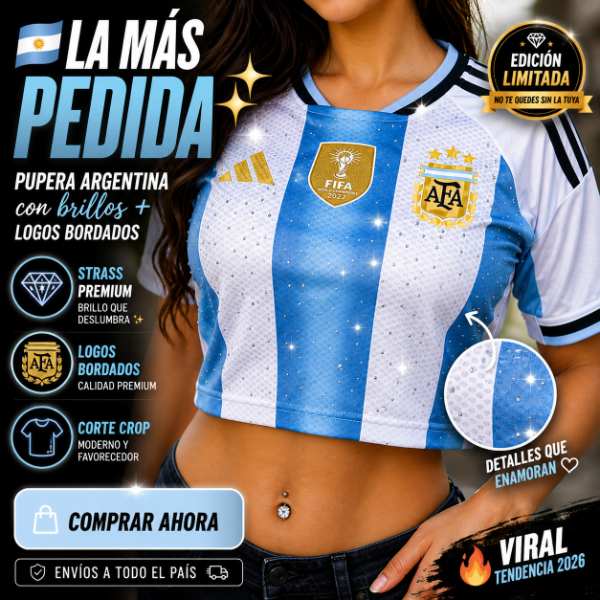 Producto - Pupera Deportiva Adidas Mujer Argentina Con Brillos Strass y Logos Bodados