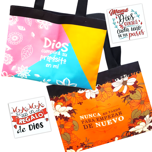 Producto - KIT MAMÁ 29 - Bolso De Cordura Estampado 35 x 45 Cm (X1 UNIDAD)