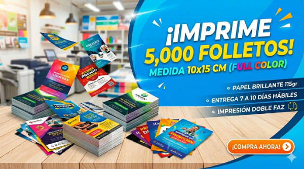 Producto - 5000 Folletos Volante Full Color Frente Y Dorso 115grs