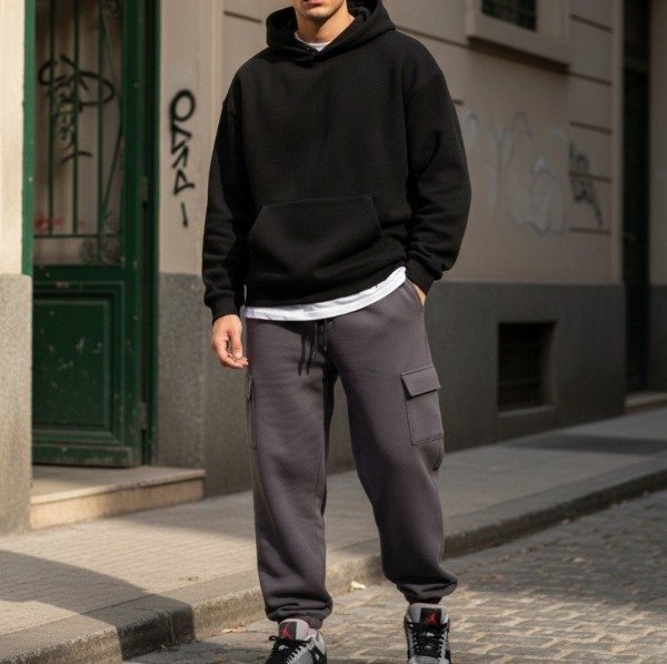 Producto - CONJUNTO CARGO - NEGRO/GRISS