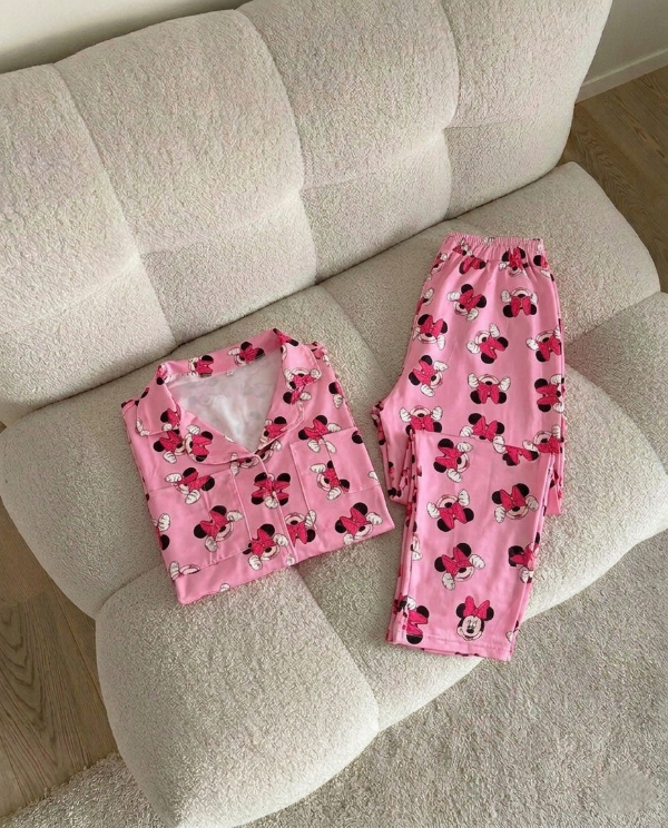 Producto - Pijama camisero largo - Minnie rosa