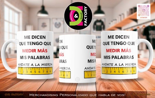 Producto - Taza Meme - Medir Mas Mis Palabras - TZ-RT-BL-11OZ-243-MEM-VIO