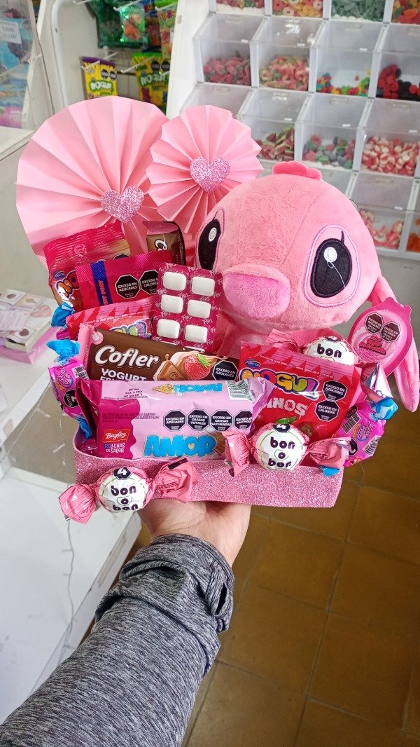 Producto - BOX PELUCHE STITCH ROSA