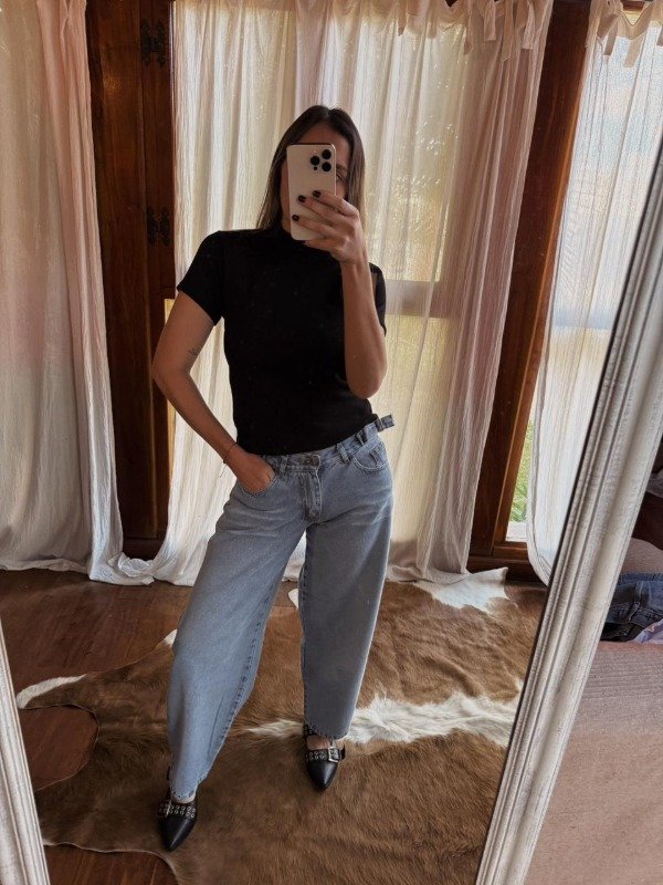 Producto - Jean baggy celeste liso