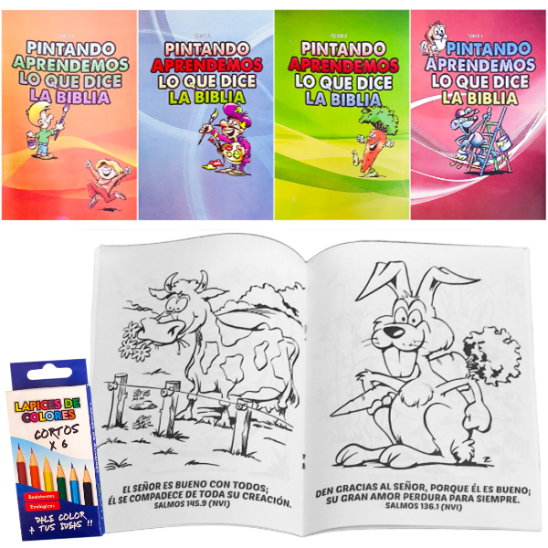 Producto - PROMO Revistas Para Colorear Tomo 1, 2, 3 y 4 + Colores (PACK X8 UNIDADES)