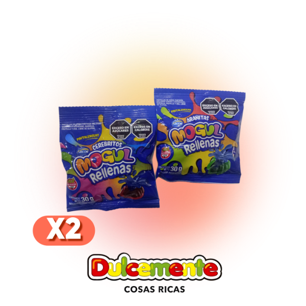 Producto - MOGUL x2 Unidades GOMITAS RELLENAS CEREBRITOS y ARAÑITAS PINTALENGUAS