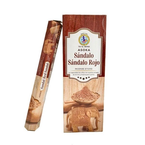 Producto - Sahumerios hexagonales Asoka sandalo rojo x 6 unid.