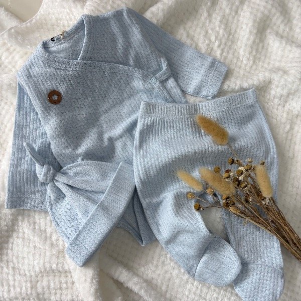 Producto - Ajuar de 3 piezas Celeste