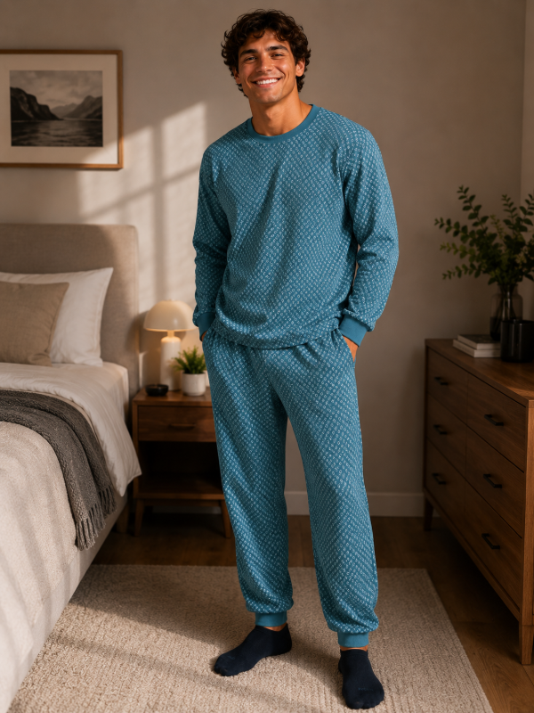 Pijama de Hombre Tipo Buzo - Petróleo
