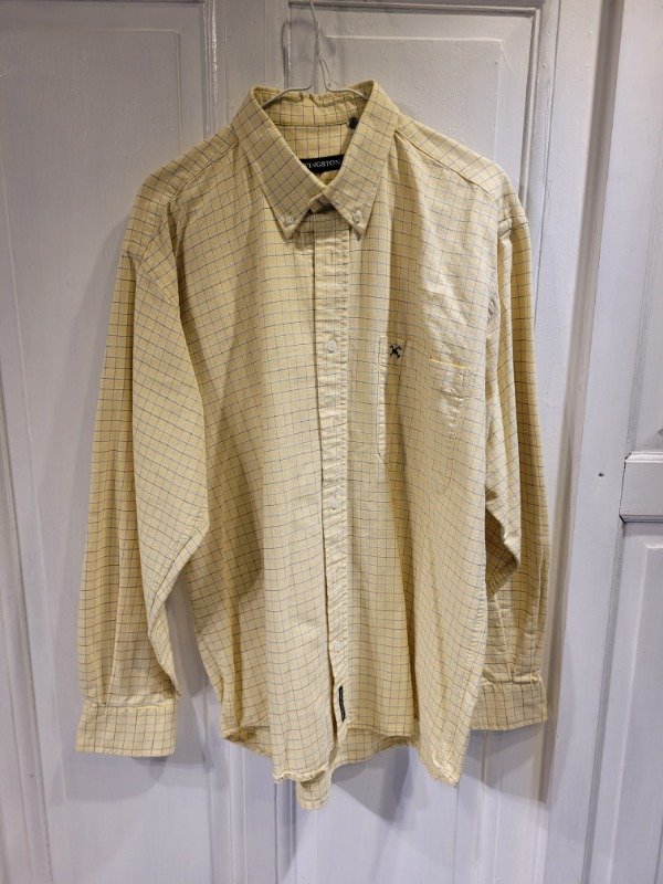 Producto - Camisa KEVINGSTON amarilla a cuadros azules Talle M - PRECIO: 24X