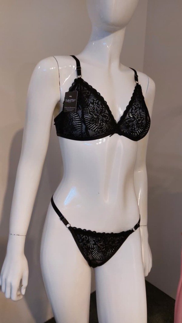 Producto - Conjunto triángulo de encaje negro - 3