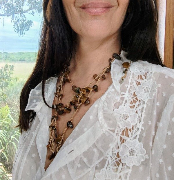 Producto - Collar Ipanema mil vueltas ojo de tigre