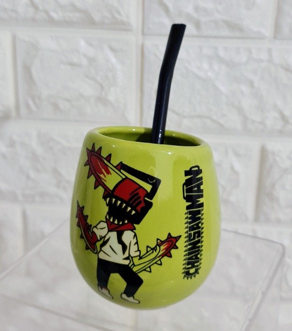 Producto - Mate ovo verde manzana Denji motosierra Chainsaw Man