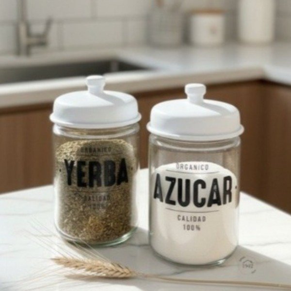 Producto - FRASCO VIDRIO YERBA TAPA METAL