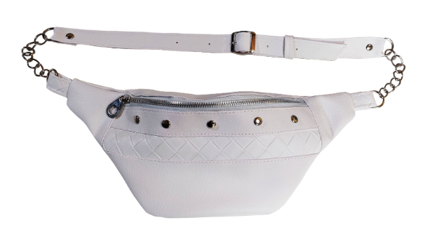 Producto - RIÑONERA ECOCUERO MIX TACHAS BLANCA.ART. 2 D