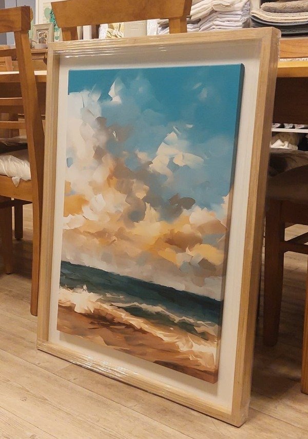 Producto - Cuadro Playa Oleo 84x64cm