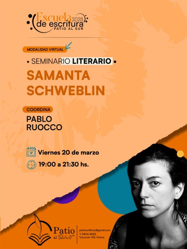 Producto - SEMINARIO LITERARIO: SAMANTA SCHWEBLIN