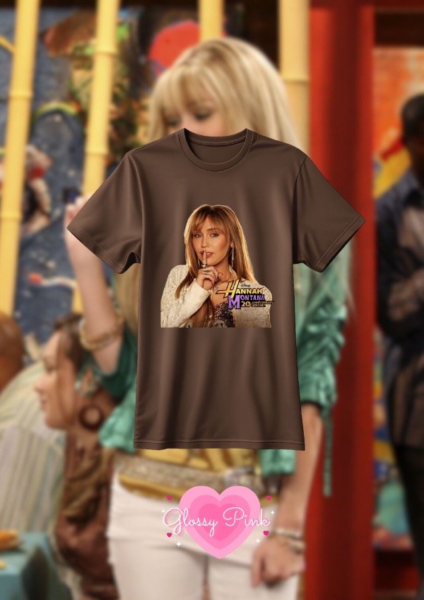 Remera marrón hannah montana 20 aniversario dtf