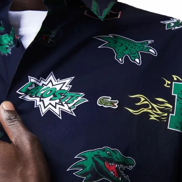 Producto - Camisa Lacoste Holiday Con Estampado - MARINO / VERDE