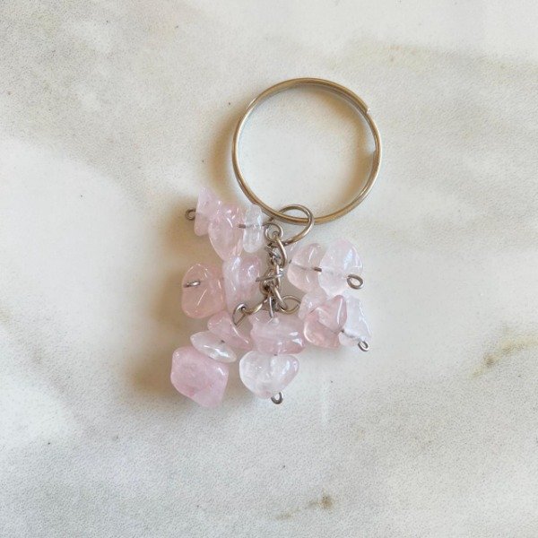 Producto - Llavero RACIMO de Cuarzo rosa