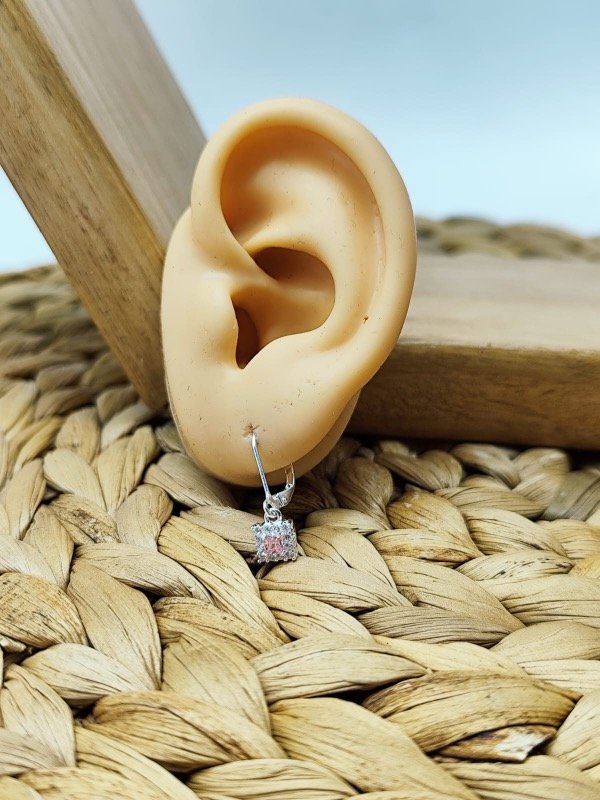 Producto - Aros Brisura Cuadrado Jude Rosa