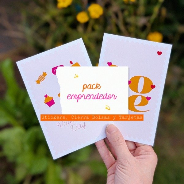 Producto - Pack Emprendedor - Stickers, Cierra Bolsas y Tarjetas