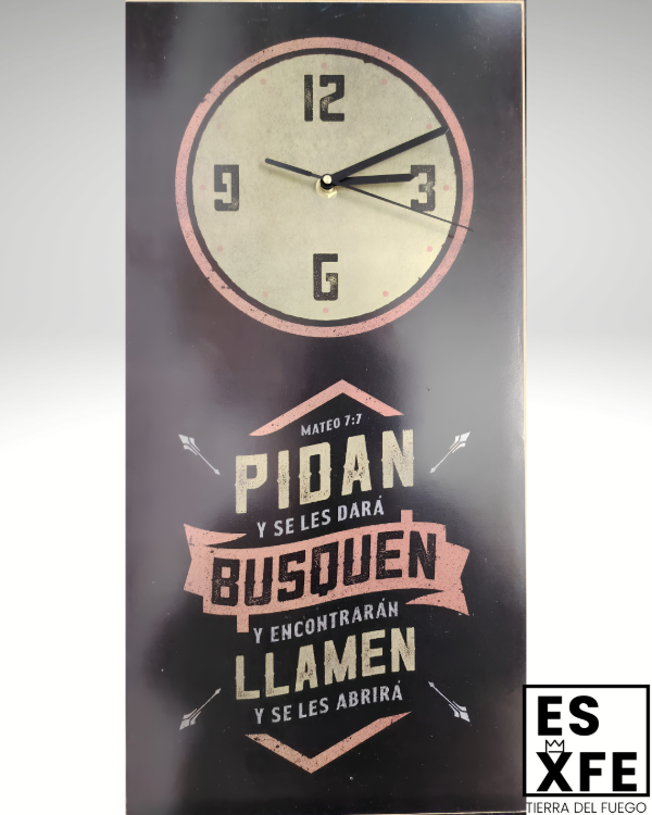Producto - Reloj grande 50x25  "Pidan y se les dará"