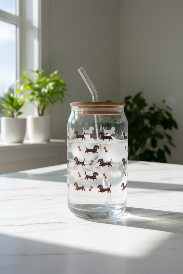 Producto - VASO Y SORBETE DE VIDRIO CON TAPA DE BAMBÚ 480ml - 11